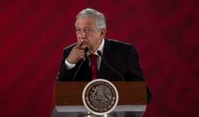 El presidente López Obrador durante una conferencia de prensa desde Palacio Nacional