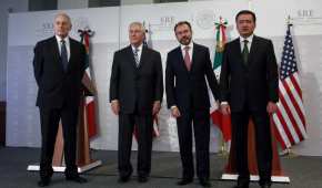 Los funcionarios de primer nivel de Estados Unidos y México en la reunión que sostuvieron en la capital mexicana