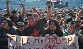 Jóvenes se manifiestan contra el presidente de EU: 'Fuck you Trump. Make Mexico rage again'