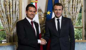 Los presidentes Peña y Macron en la residencia oficial francesa