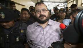 Javier Duarte durante una audiencia en Guatemala