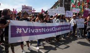 Mujeres se dieron cita en el Zócalo capitalino para exigir justicia ante los feminicidios que se registran en todo el país