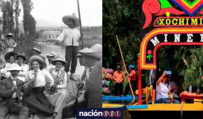 Un paseo con trajineras por Xochimilco en 1910 y en la actualidad
