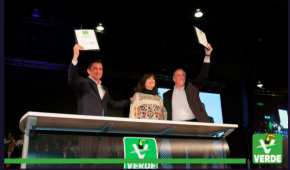 El vocero del Verde, Carlos Puente, Juana Cuevas y José Antonio Meade