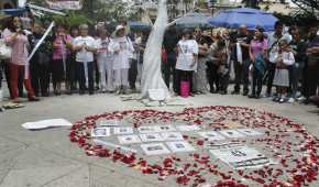 El Movimiento por la Paz con Justicia y Dignidad colocó un árbol de desaparecidos en Cuernavaca, en marzo de 2015