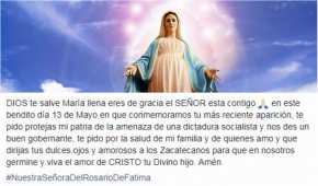 La esposa del gobernador de Zacatecas suele compartir varios mensajes con contenido religioso