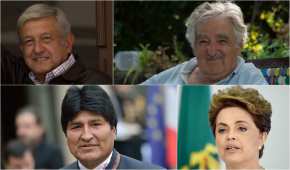 AMLO, José Mujica, Evo Morales y Dilma Rousseff
