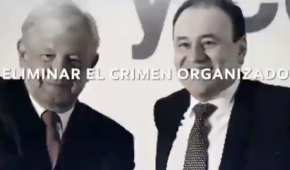 Andrés Manuel López Obrador y Alfonso Durazo en un spot para presentar la próxima estrategia de seguridad