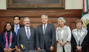 Luis María Aguilar (izquierda) y AMLO se reunieron cuando el último era presidente electo