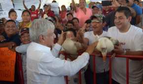 Simpatizantes regalaron un par de gansos al presidente de la República