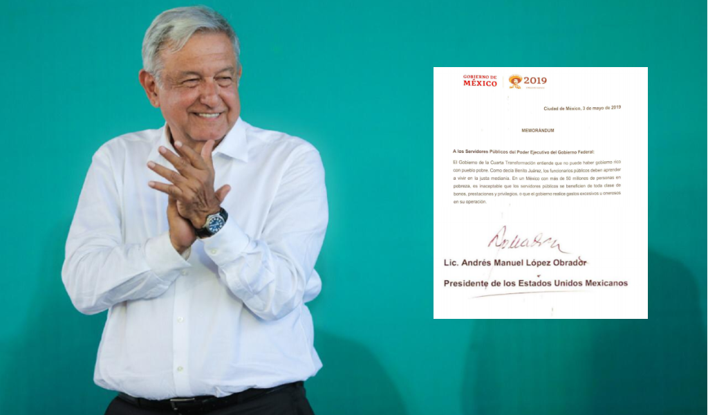 recortes al AMLO nuevos memorándum firma y anuncia gobierno