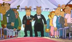 Así retrataron la  boda entre dos personajes en la caricatura Arthur