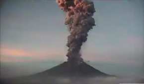 La actividad que registró este lunes el volcán Popocatépetl
