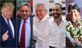 Donald Trump, Miguel Ángel Revilla Roiz, Andrés Manuel López Obrador, Nayib Bukele y Evo Morales