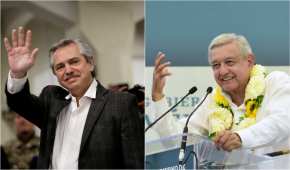 El candidato presidencial argentino, Alberto Fernández, y el presidente López Obrador