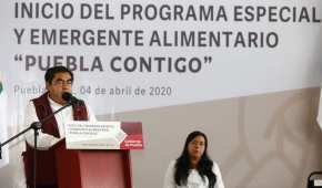 El gobernador de Puebla dio el banderazo de salida al programa de apoyo por la pandemia del coronavirus