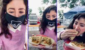 Después de usar el platillo como ofensa, la mujer que se hiciera famosa en redes sociales, reapareció comiendo tacos