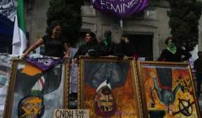 Mujeres tomaron las instalaciones de la CNDH como protesta por la violencia de género