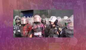 Manifestantes y policías se enfrentaron en marcha feminista