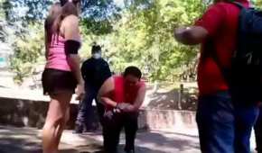 La joven, quien se ejercitaba en un parque de Villahermosa, pidió auxilio a los elementos de la policía local