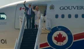El primer ministro de Canadá llegó a México acompañado de su esposa