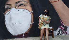La saxofonista, María Elena Ríos, dijo que levanta la voz para que ninguna mujer sea agredida