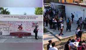 Los alumnos llenaron los muros de esta institución educativa con pancartas de acusaciones de acoso