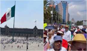 Los participantes en la marcha avanzaron desde el Monumento a la Revolución al Zócalo