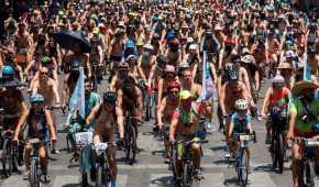 La rodada es organizada por la organización World Naked Ride Bike México