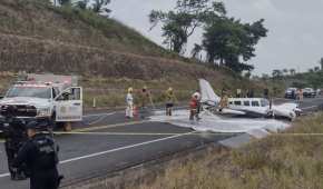 El aterrizaje de emergencia ocurrió en el tramo la carretera Tuxpan-Poza Rica