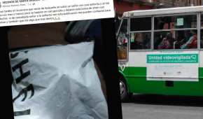 La bolsa fue olvidada en un transporte público que salió de Taxqueña