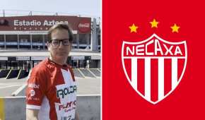 El candidato lució su playera del Necaxa