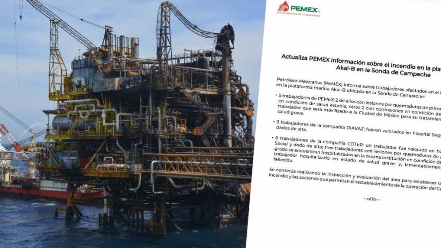 Muere Trabajador Tras Incendio En Plataforma Akal-B De Pemex