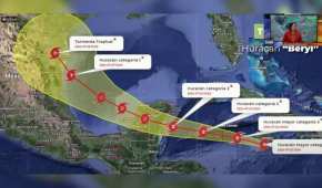 El SMN hizo una proyección de cómo será el trayecto del huracán por la República