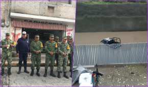 Militares acudieron al Estado de México para ayudar a la población tras las fuertes lluvias de ayer jueves