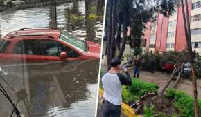 En redes sociales se observa a algunos autos flotando por el agua acumulada