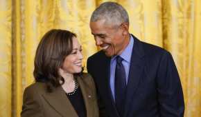 De cara  a las próximas elecciones en EU, los Obama muestran su apoyo a Harris