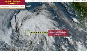 Carlotta pasó de tormenta tropical a huracán categoría 1 esta mañana