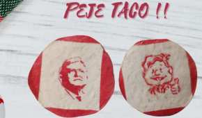 Se trata unos tradicionales tacos, pero de tortillas muy particulares, con los rostros de AMLO y Sheinbaum